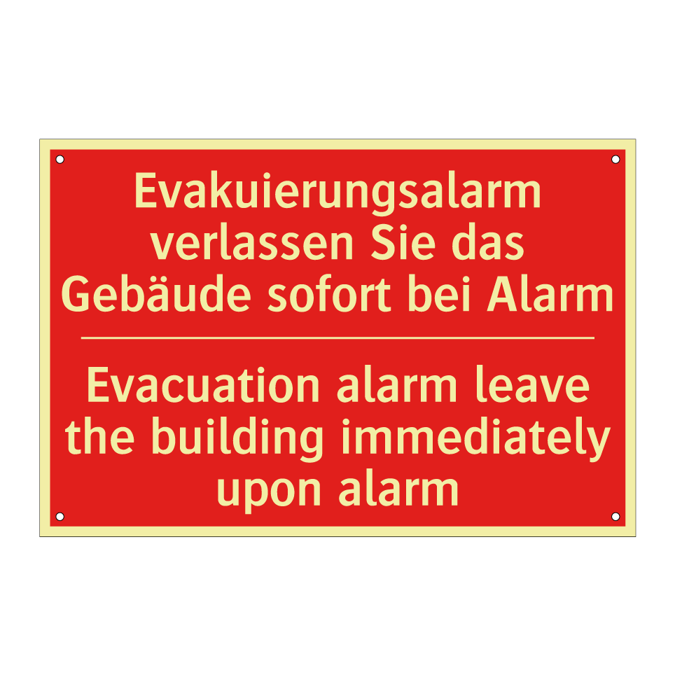 Evakuierungsalarm verlassen Sie /.../ - Evacuation alarm leave the building /.../