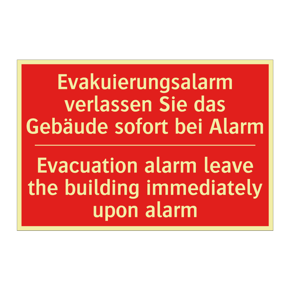 Evakuierungsalarm verlassen Sie /.../ - Evacuation alarm leave the building /.../