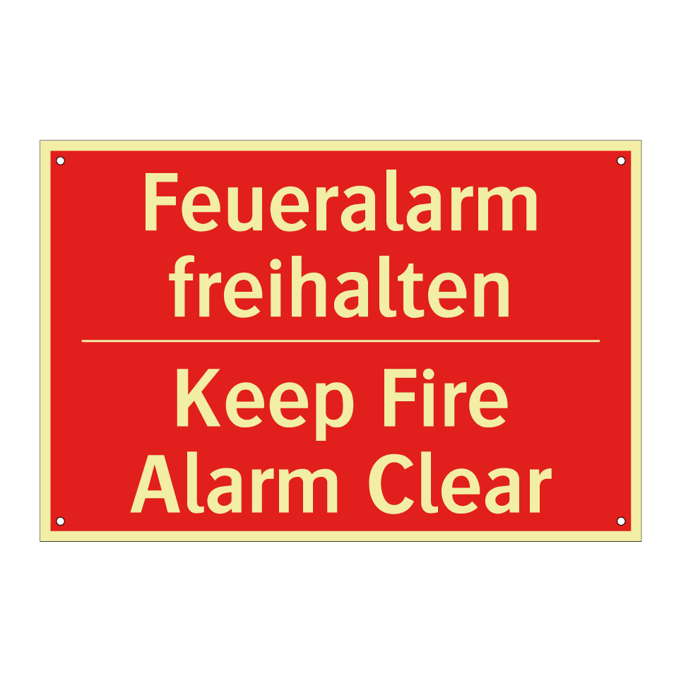 Feueralarm freihalten - Keep Fire Alarm Clear
