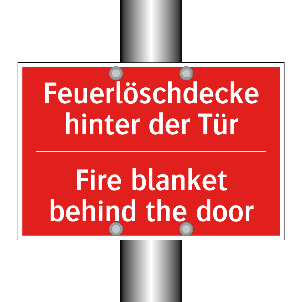 Feuerlöschdecke hinter der Tür - Fire blanket behind the door