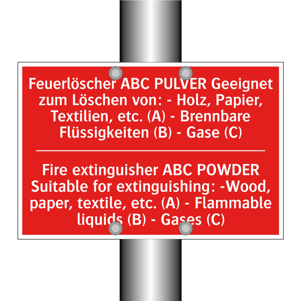 Feuerlöscher ABC PULVER Geeignet /.../ - Fire extinguisher ABC POWDER Suitable /.../