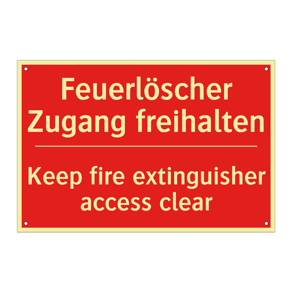 Feuerlöscher Zugang freihalten - Keep fire extinguisher access /.../