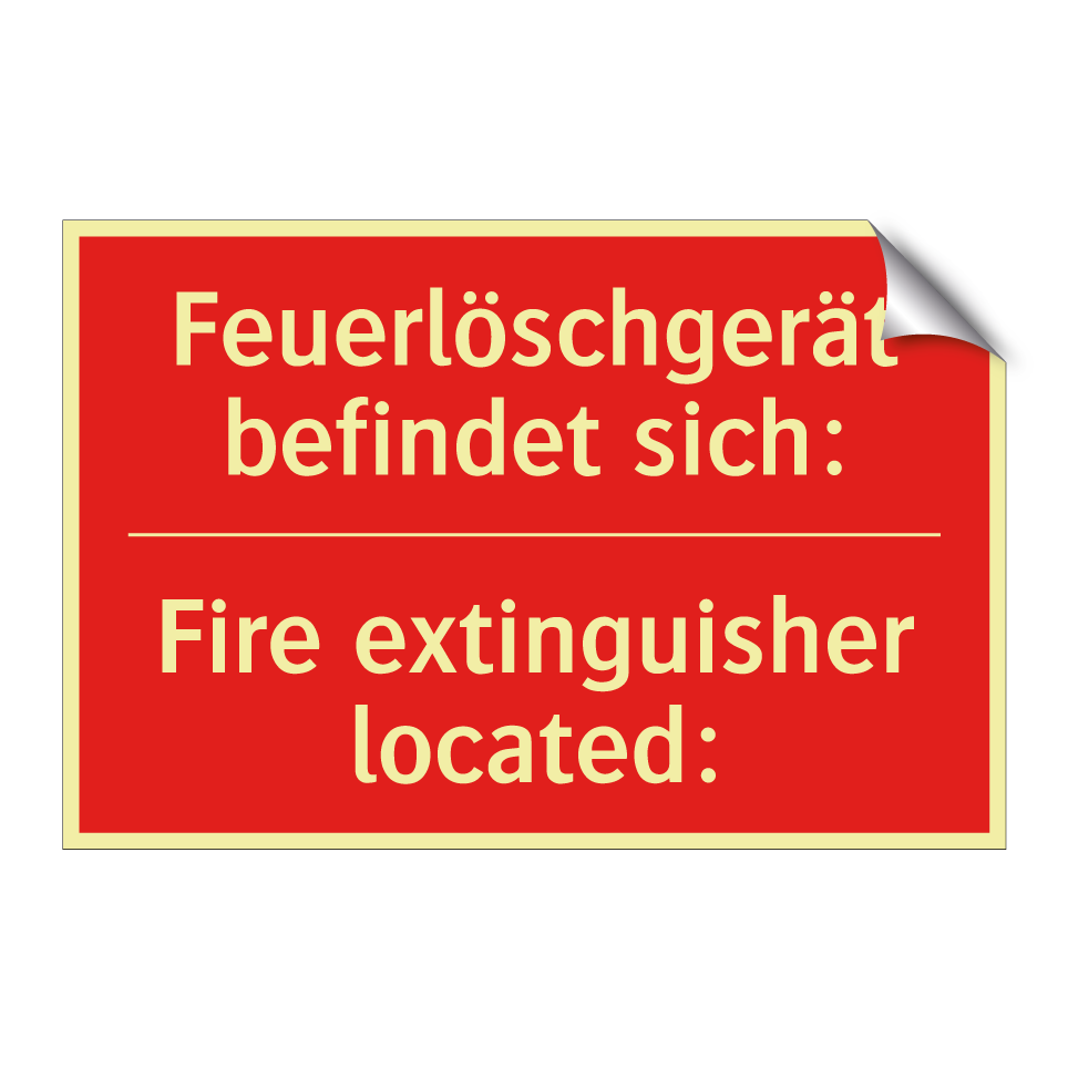 Feuerlöschgerät befindet sich: - Fire extinguisher located: