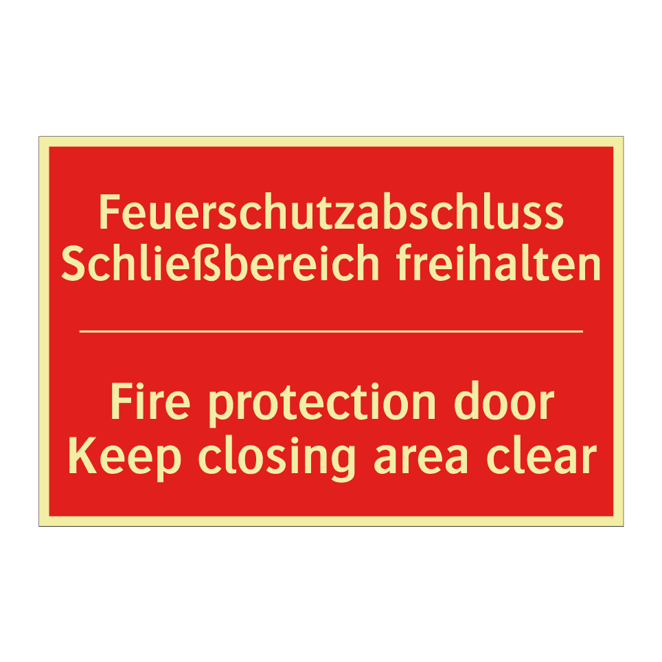 Feuerschutzabschluss Schließbereich /.../ - Fire protection door Keep closing /.../