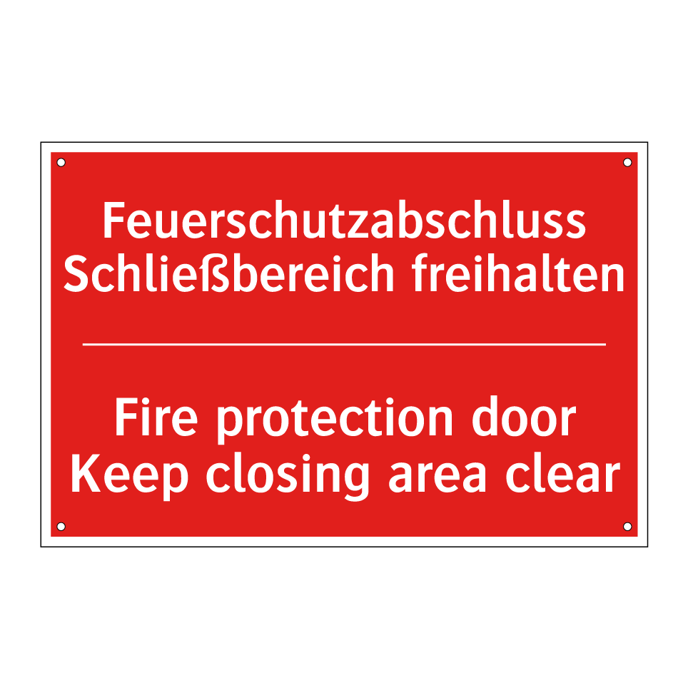Feuerschutzabschluss Schließbereich /.../ - Fire protection door Keep closing /.../