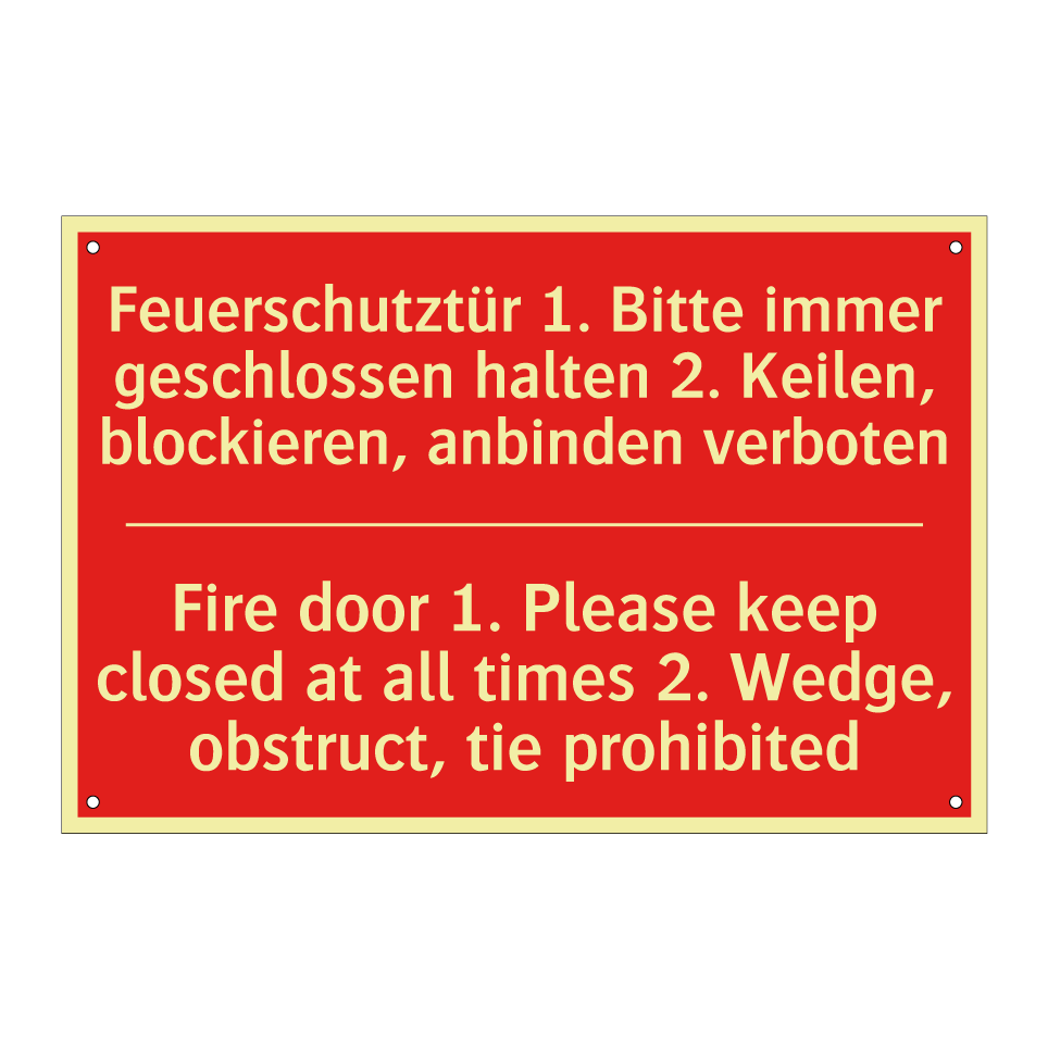 Feuerschutztür 1. Bitte immer /.../ - Fire door 1. Please keep closed /.../