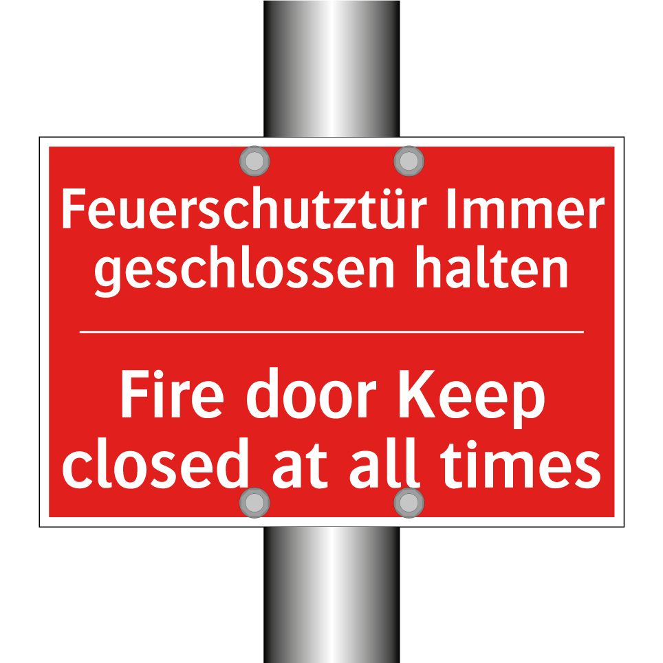 Feuerschutztür Immer geschlossen /.../ - Fire door Keep closed at all times/.../