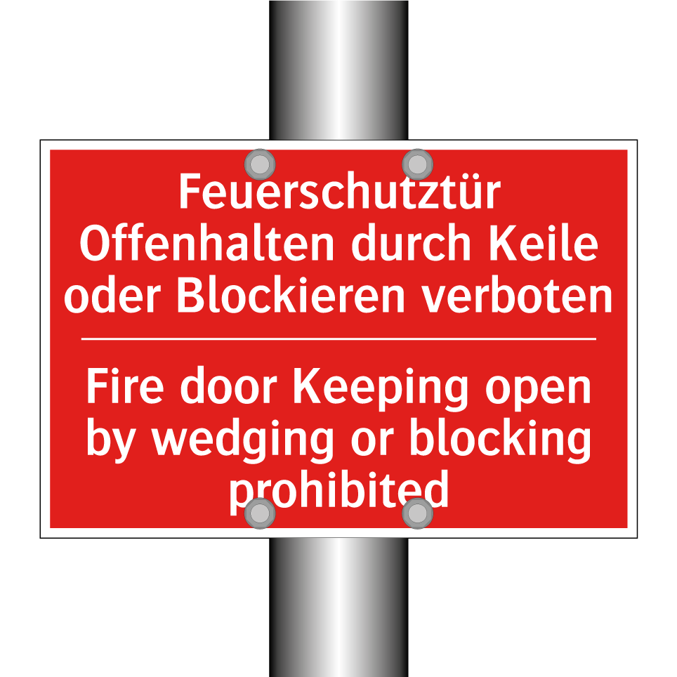 Feuerschutztür Offenhalten durch /.../ - Fire door Keeping open by wedging /.../