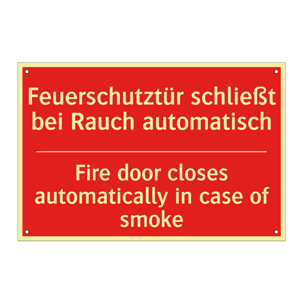 Feuerschutztür schließt bei Rauch /.../ - Fire door closes automatically /.../