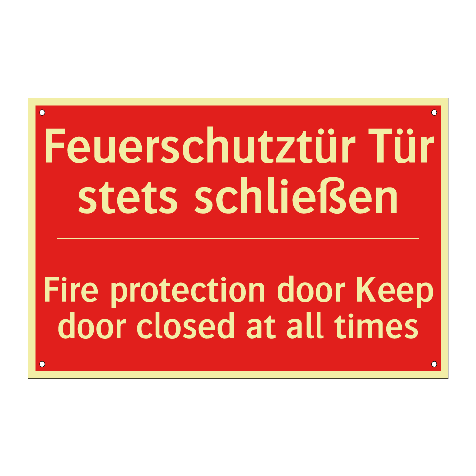 Feuerschutztür Tür stets schließen/.../ - Fire protection door Keep door /.../