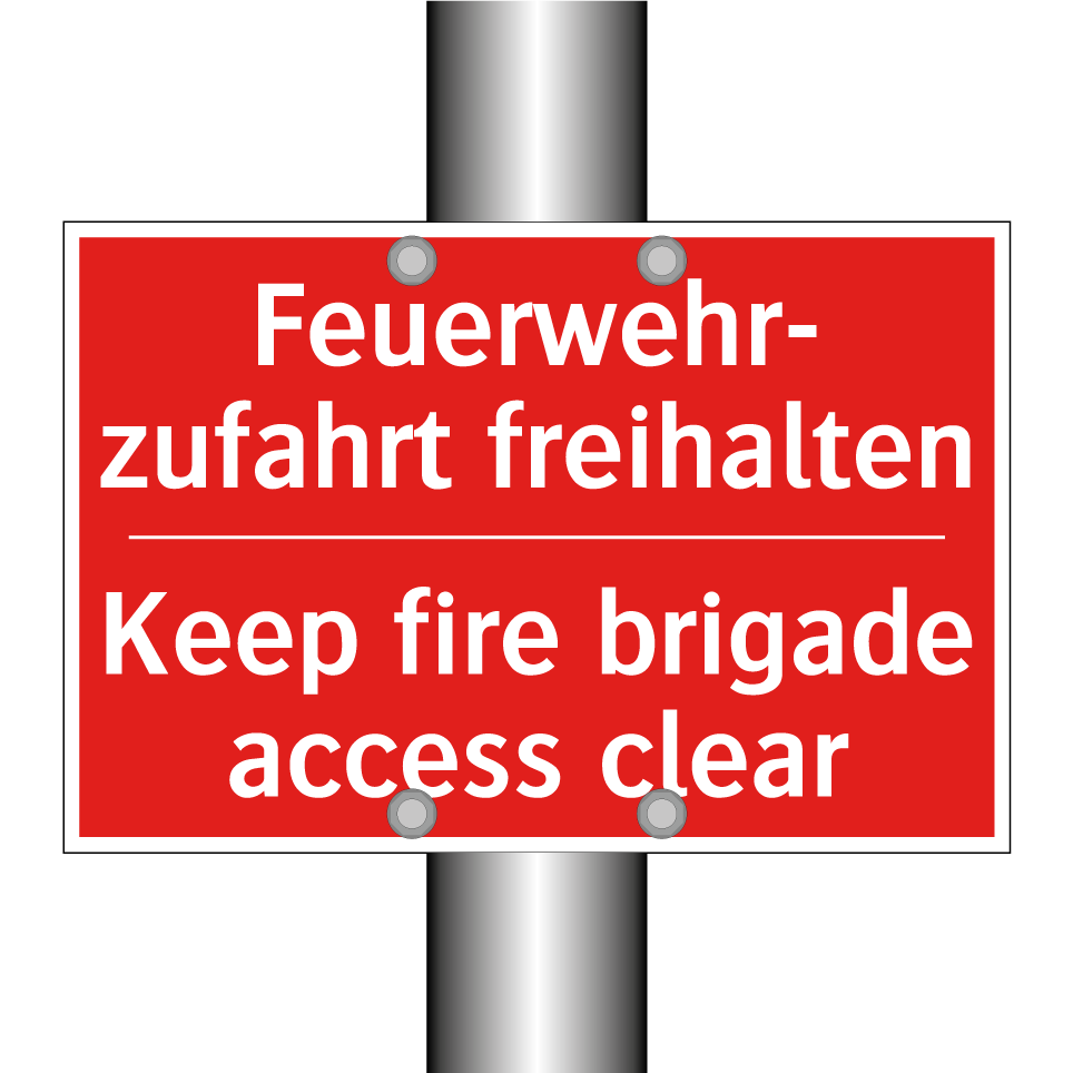 Feuerwehr- zufahrt freihalten - Keep fire brigade access clear