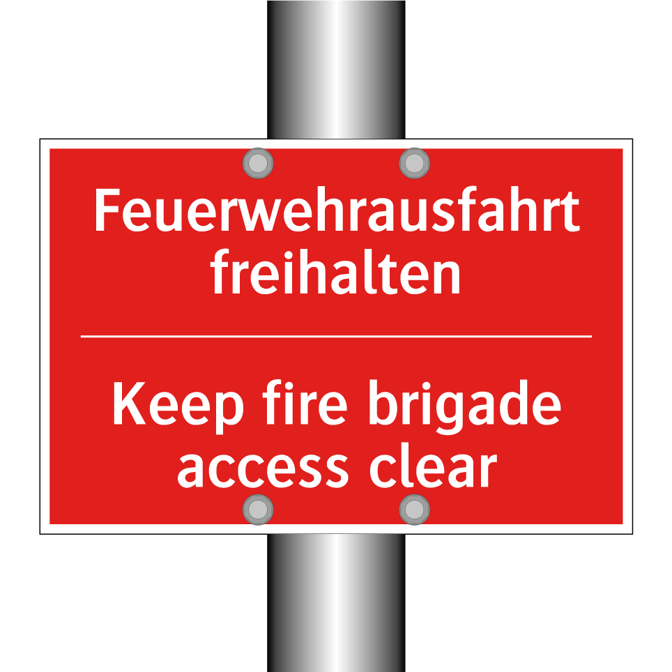 Feuerwehrausfahrt freihalten - Keep fire brigade access clear