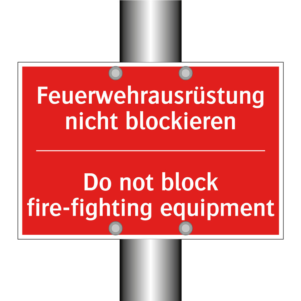 Feuerwehrausrüstung nicht blockieren/.../ - Do not block fire-fighting equipment/.../