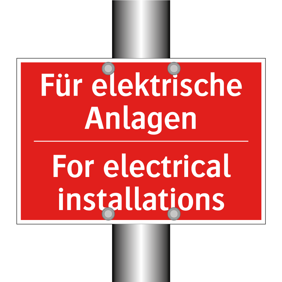Für elektrische Anlagen - For electrical installations