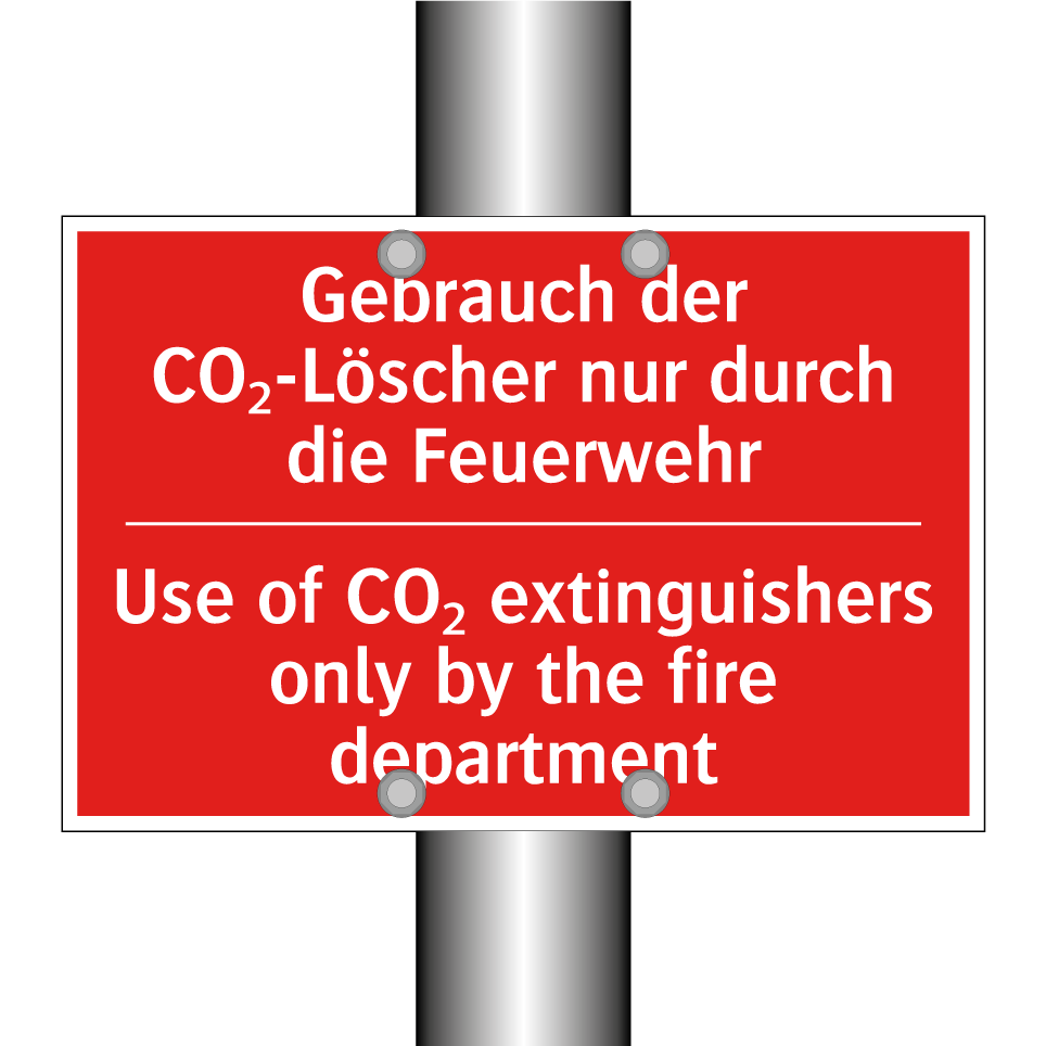Gebrauch der CO₂-Löscher nur durch /.../ - Use of CO₂ extinguishers only /.../
