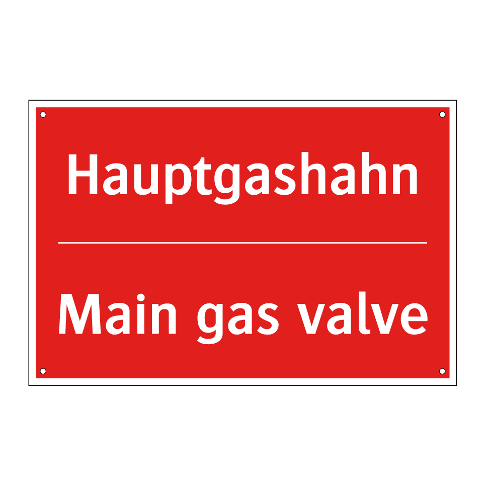 Hauptgashahn - Main gas valve