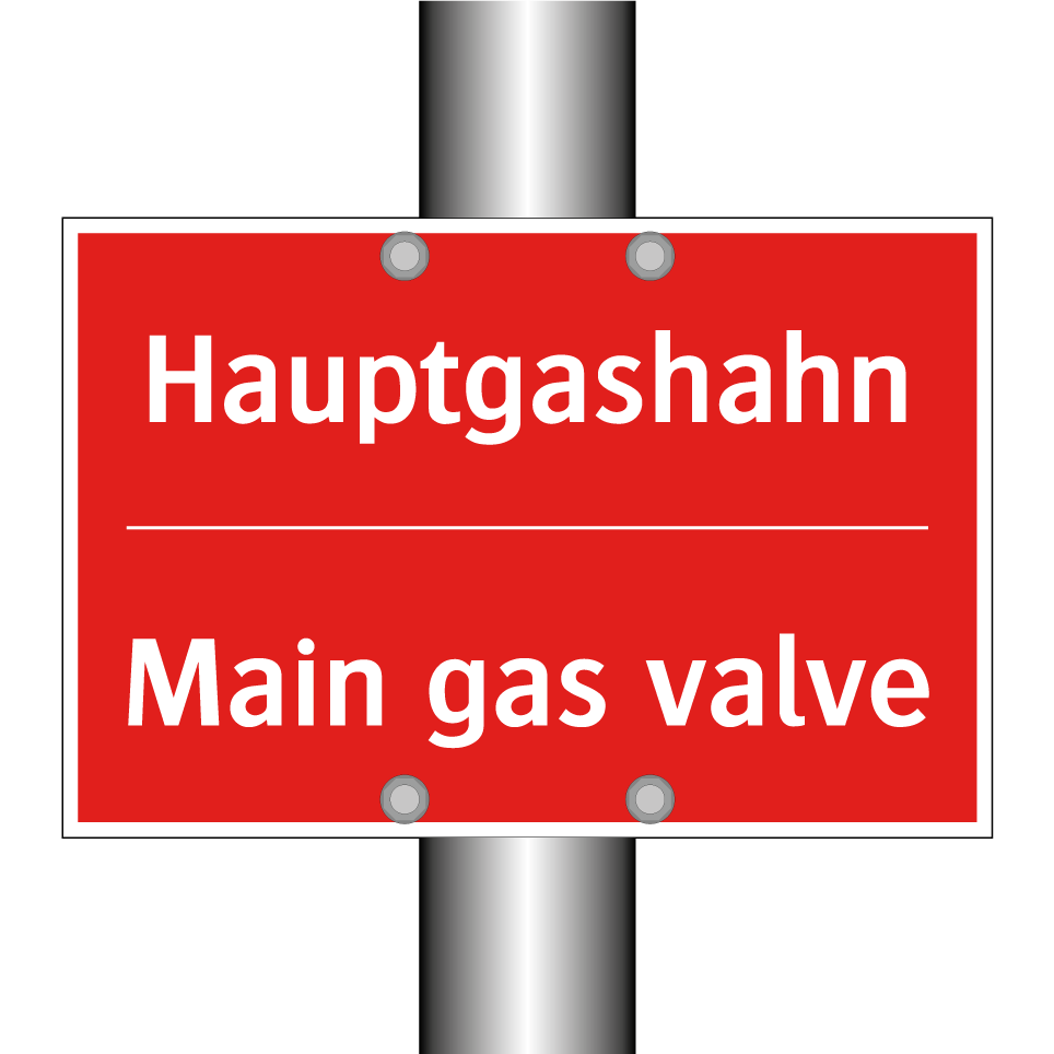 Hauptgashahn - Main gas valve