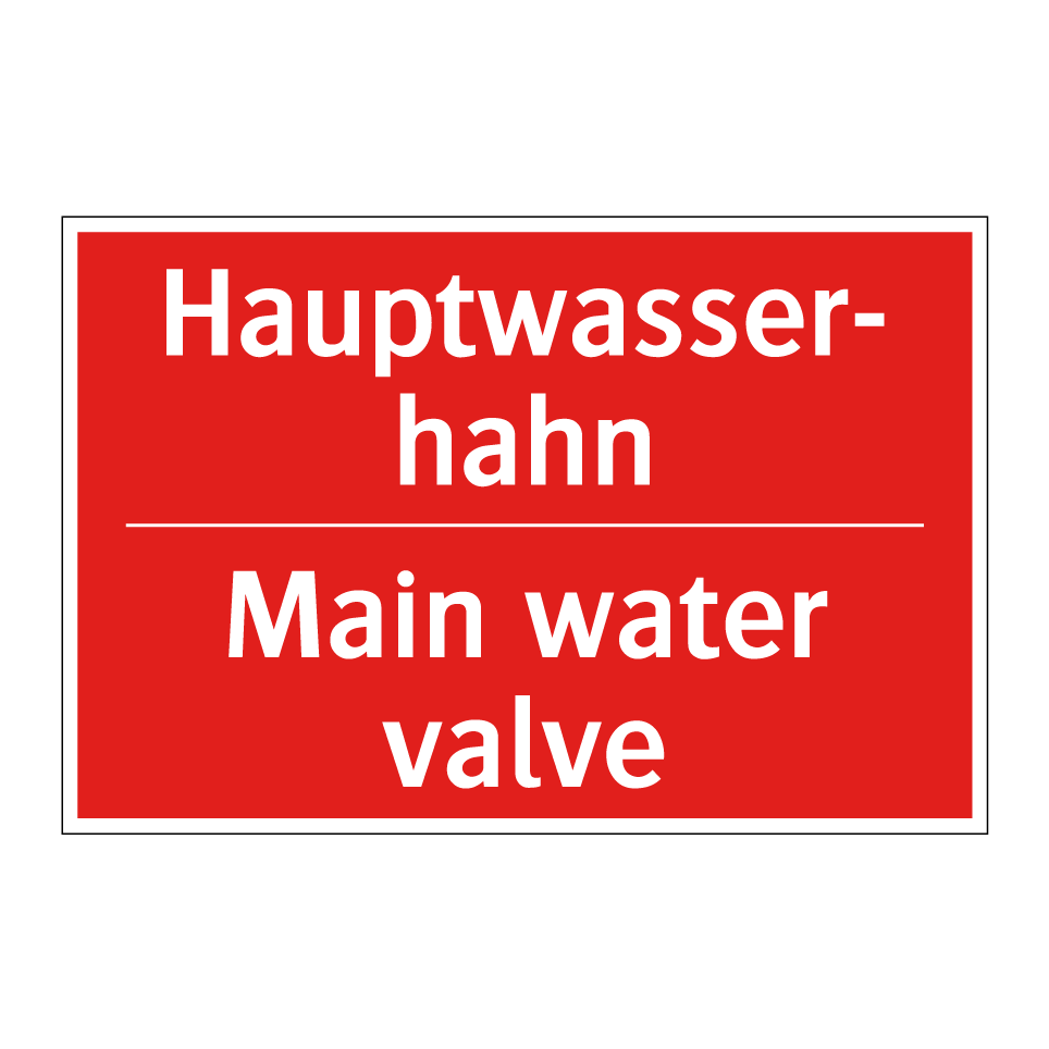 Hauptwasser- hahn - Main water valve