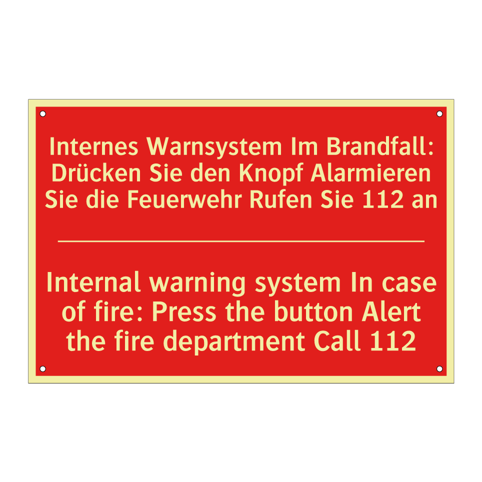 Internes Warnsystem Im Brandfall: /.../ - Internal warning system In case /.../