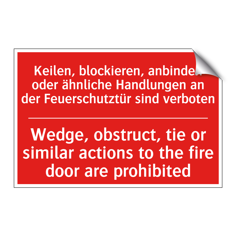 Keilen, blockieren, anbinden oder /.../ - Wedge, obstruct, tie or similar /.../