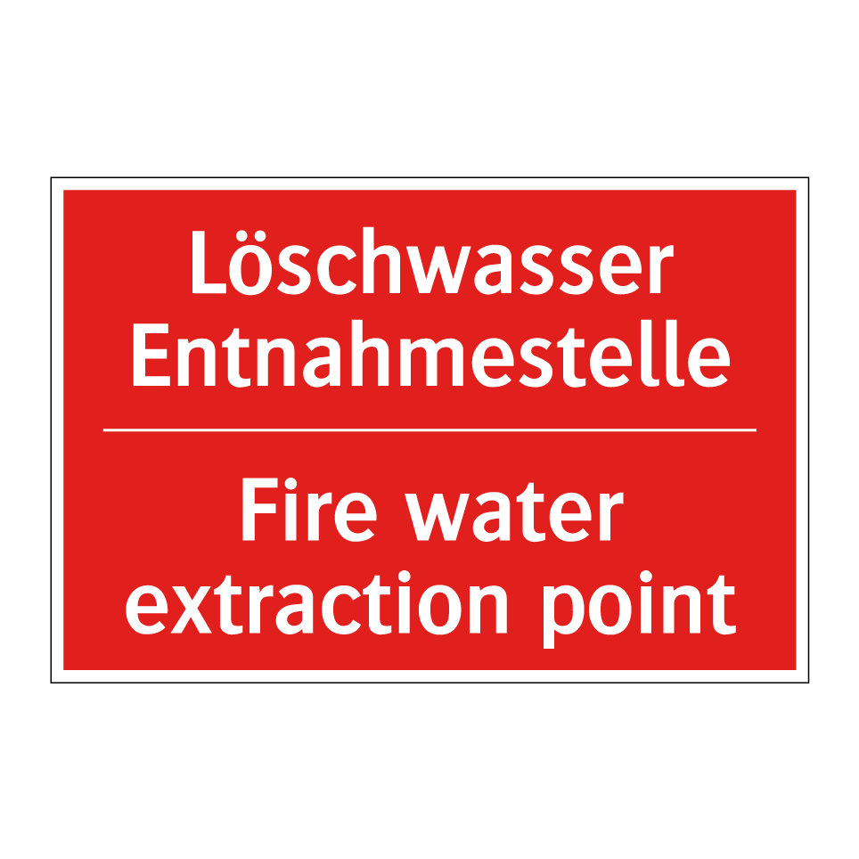 Löschwasser Entnahmestelle - Fire water extraction point