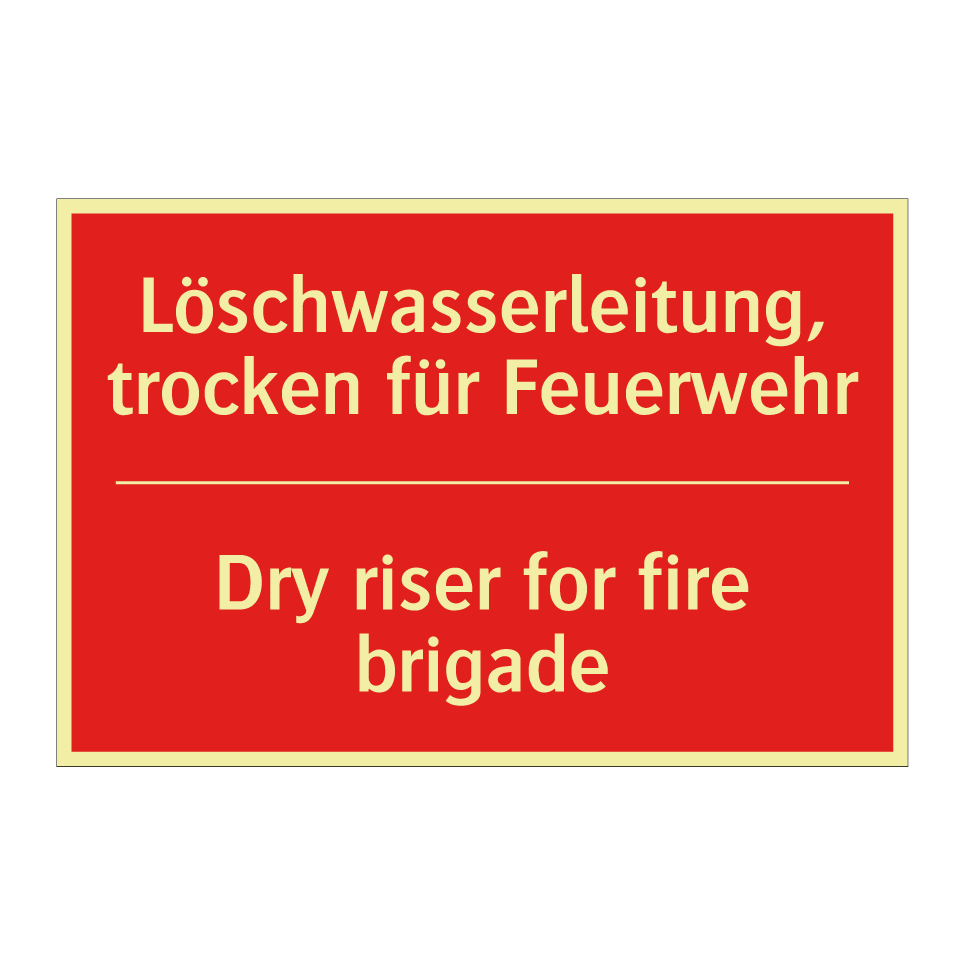 Löschwasserleitung, trocken für /.../ - Dry riser for fire brigade