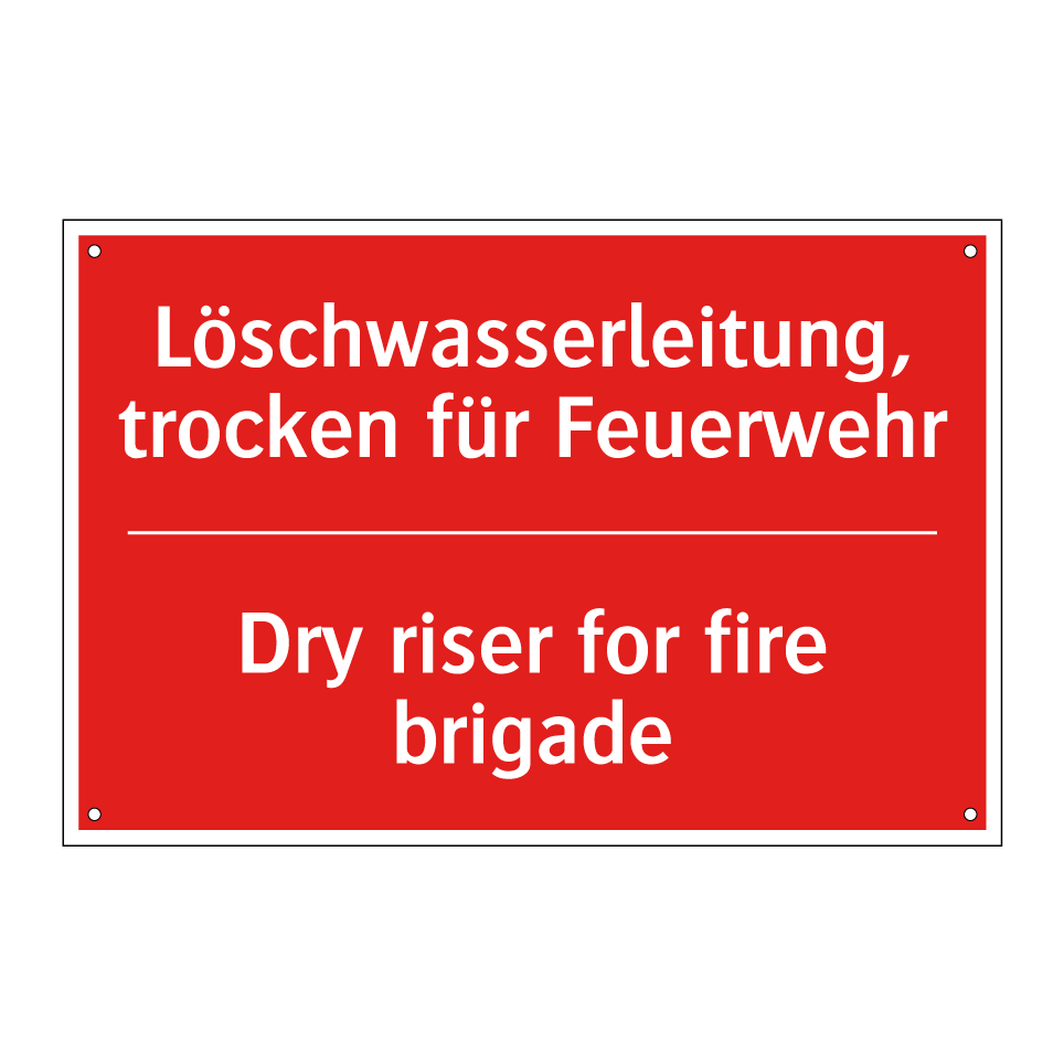Löschwasserleitung, trocken für /.../ - Dry riser for fire brigade