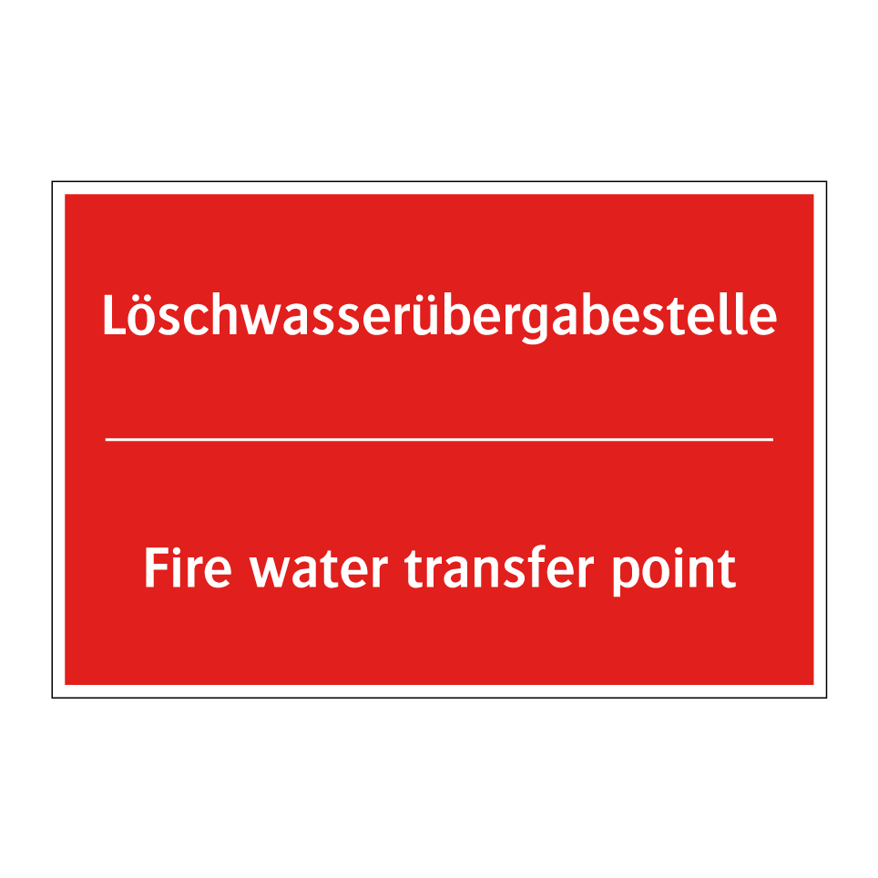 Löschwasserübergabestelle - Fire water transfer point