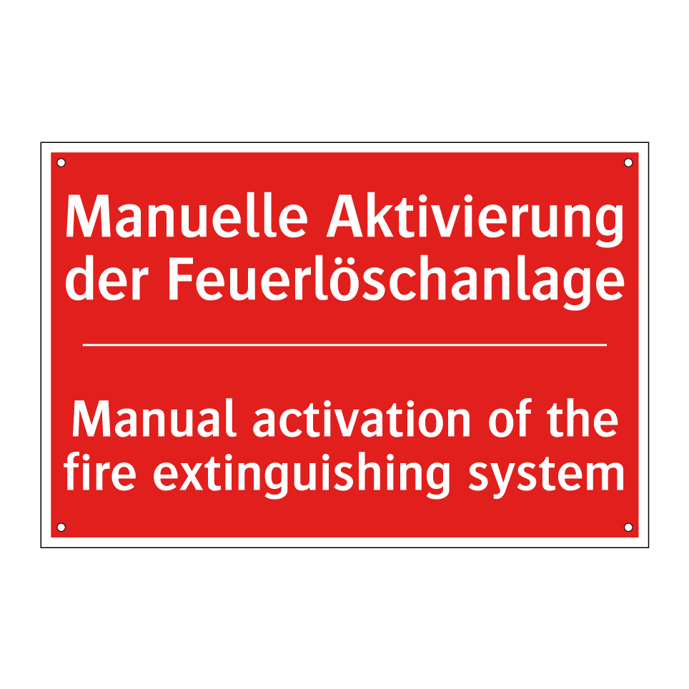 Manuelle Aktivierung der Feuerlöschanlage/.../ - Manual activation of the fire /.../