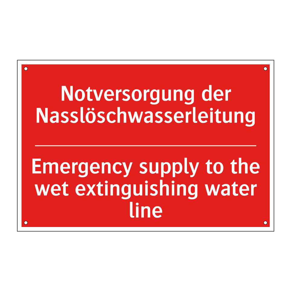 Notversorgung der Nasslöschwasserleitung/.../ - Emergency supply to the wet extinguishing /.../