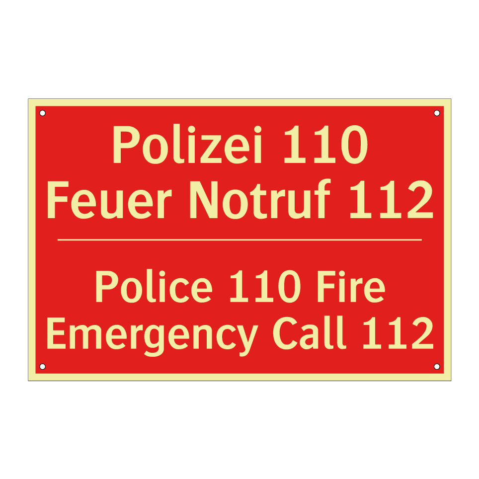 Polizei 110 Feuer Notruf 112 - Police 110 Fire Emergency Call /.../