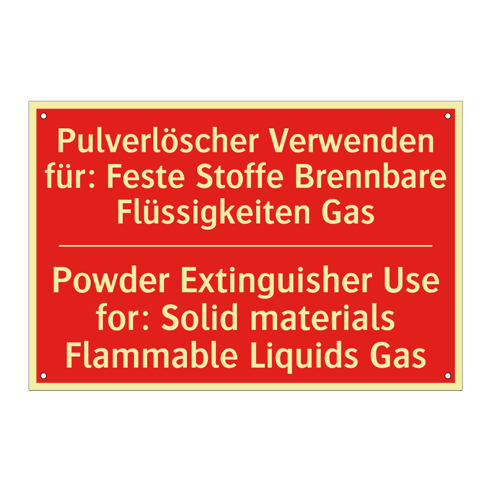 Pulverlöscher Verwenden für: Feste /.../ - Powder Extinguisher Use for: Solid /.../