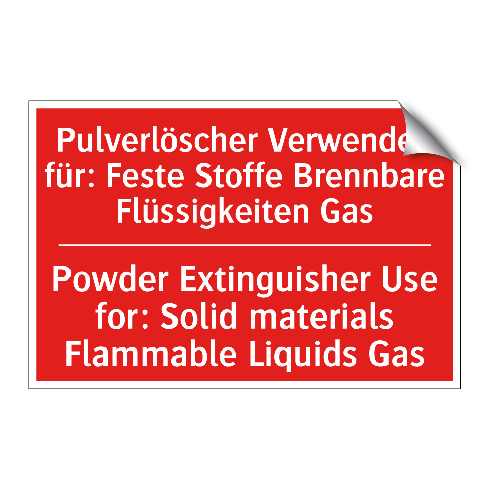 Pulverlöscher Verwenden für: Feste /.../ - Powder Extinguisher Use for: Solid /.../