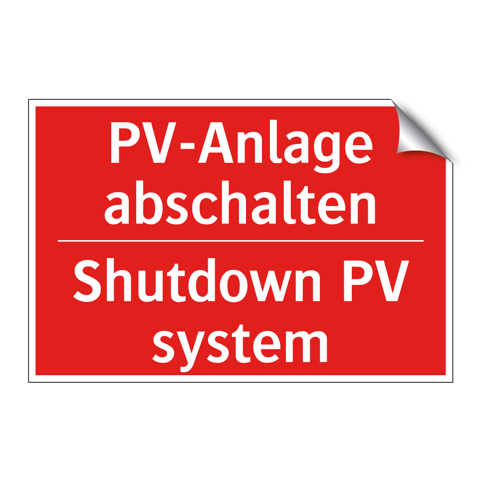PV-Anlage abschalten - Shutdown PV system