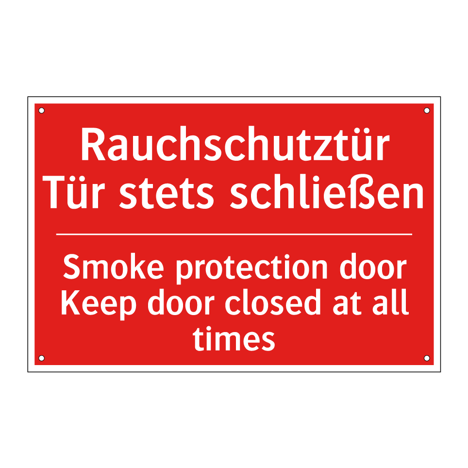 Rauchschutztür Tür stets schließen/.../ - Smoke protection door Keep door /.../