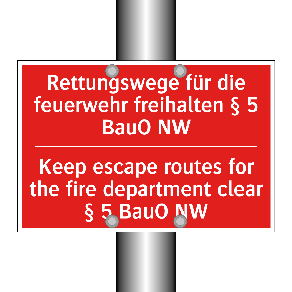 Rettungswege für die feuerwehr /.../ - Keep escape routes for the fire /.../