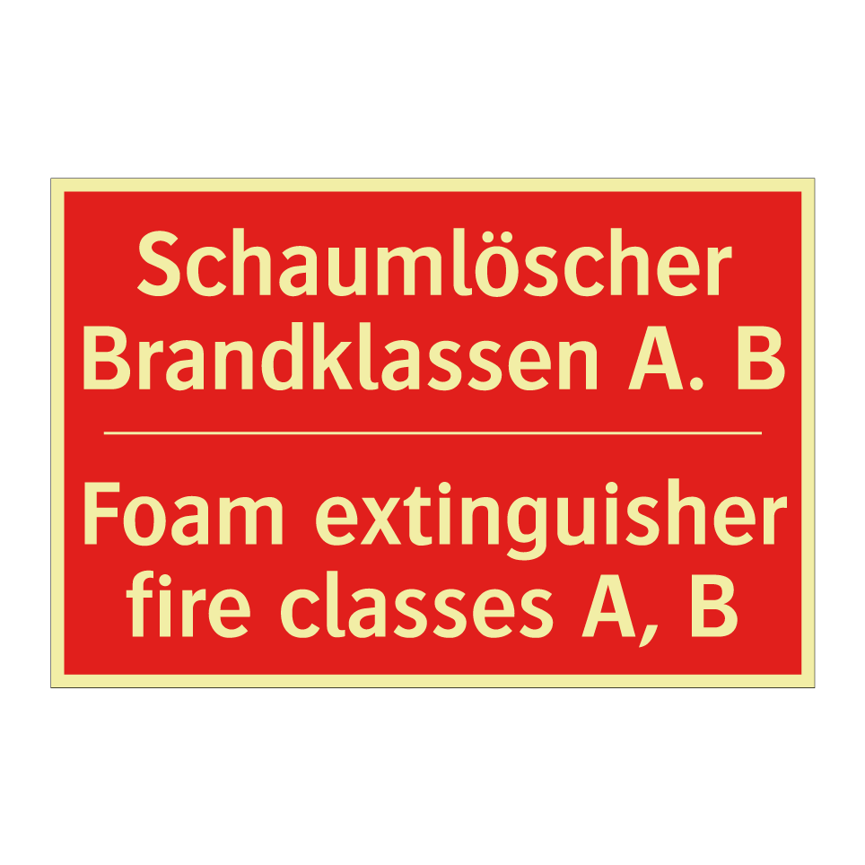 Schaumlöscher Brandklassen A. /.../ - Foam extinguisher fire classes /.../