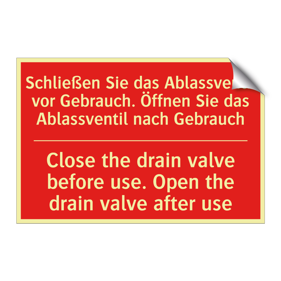Schließen Sie das Ablassventil /.../ - Close the drain valve before use. /.../