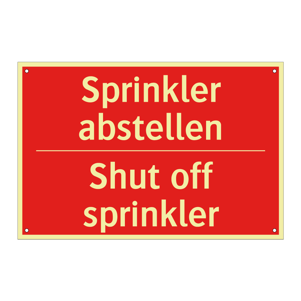 Sprinkler abstellen - Shut off sprinkler