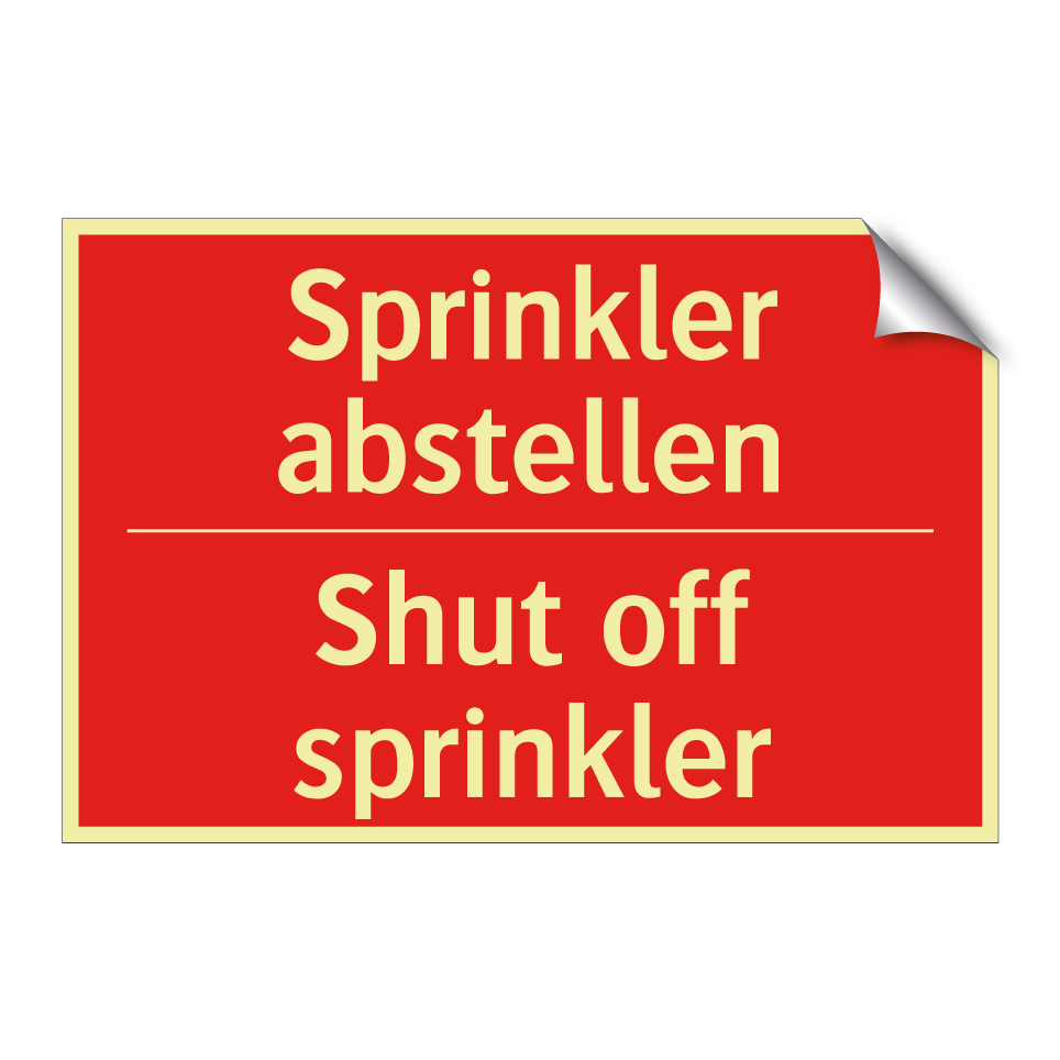 Sprinkler abstellen - Shut off sprinkler