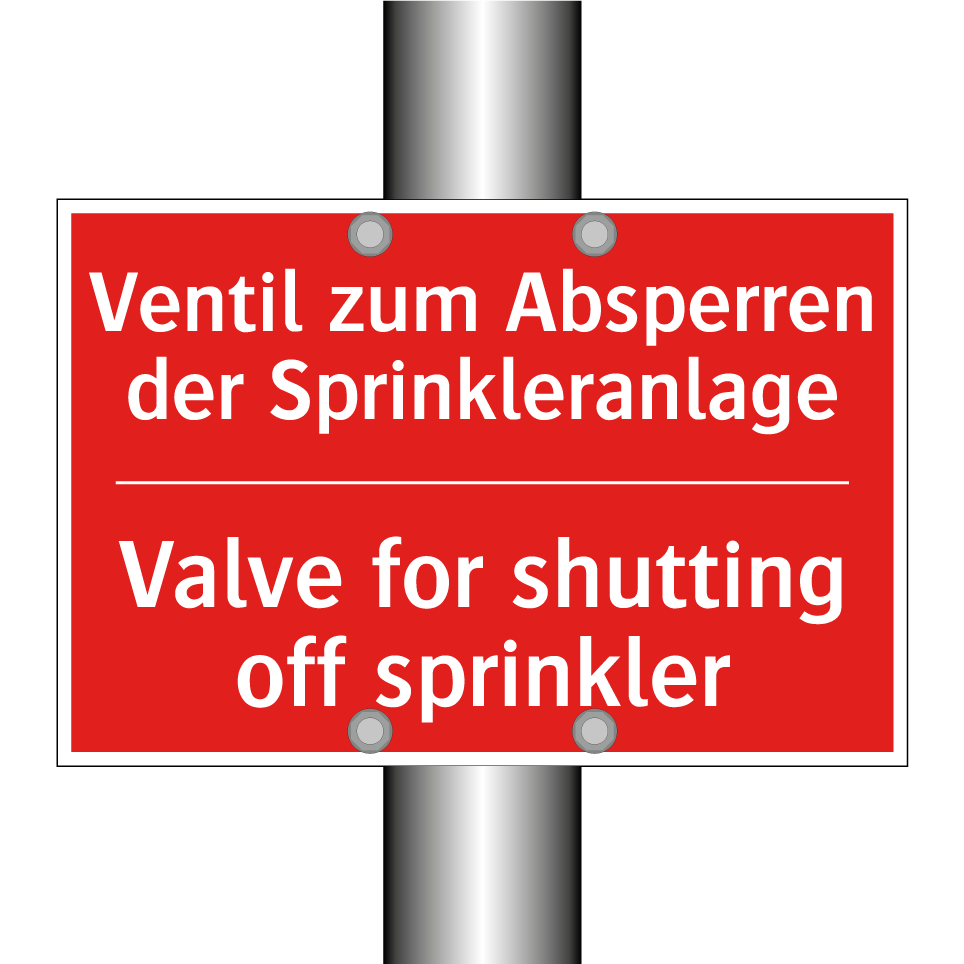 Ventil zum Absperren der Sprinkleranlage/.../ - Valve for shutting off sprinkler/.../