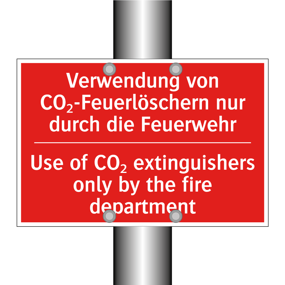 Verwendung von CO₂-Feuerlöschern /.../ - Use of CO₂ extinguishers only /.../