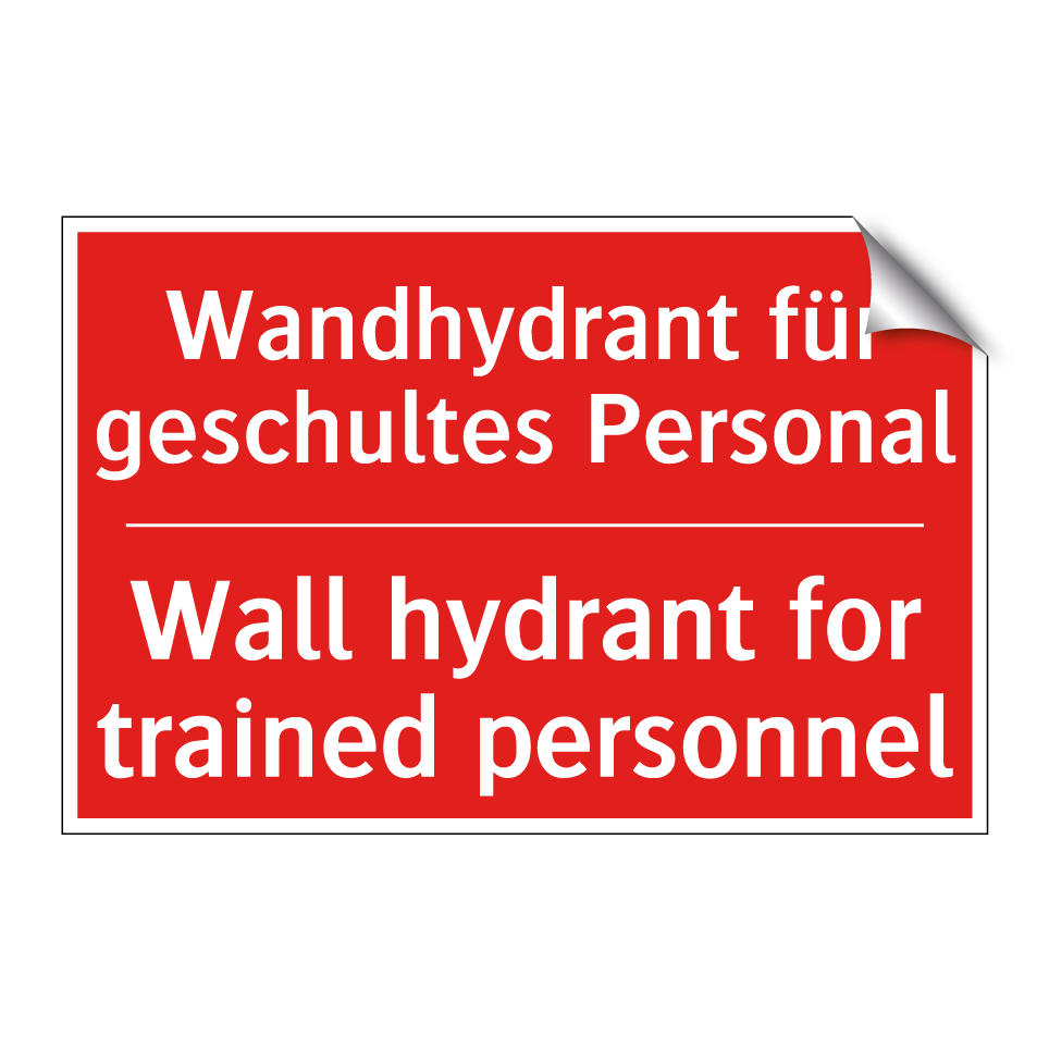 Wandhydrant für geschultes Personal/.../ - Wall hydrant for trained personnel/.../