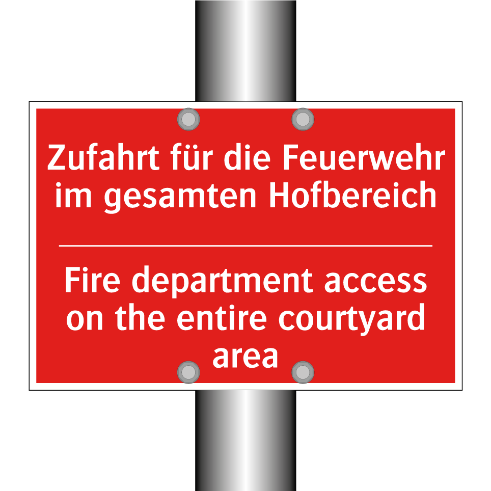 Zufahrt für die Feuerwehr im gesamten /.../ - Fire department access on the /.../