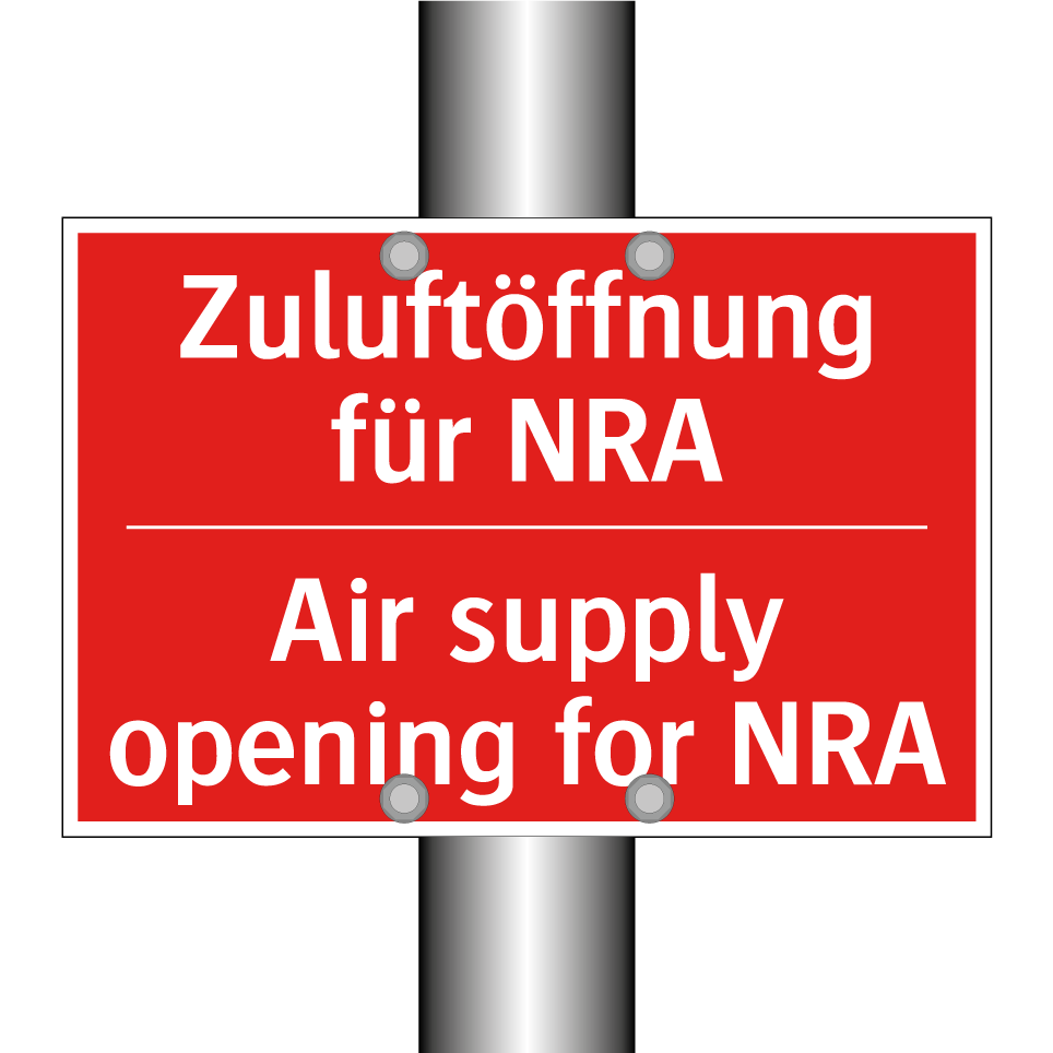 Zuluftöffnung für NRA - Air supply opening for NRA