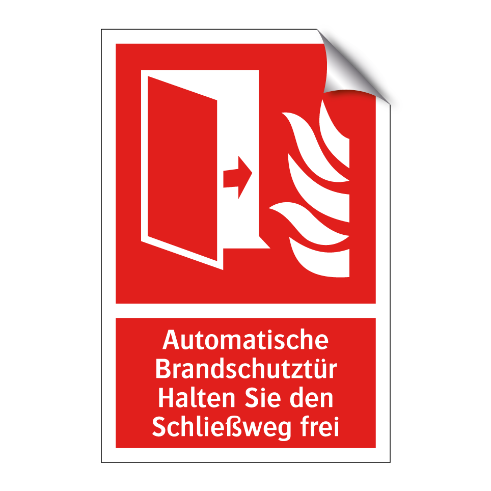 Automatische Brandschutztür Halten Sie den Schließweg frei