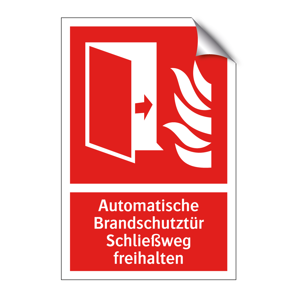 Automatische Brandschutztür Schließweg freihalten