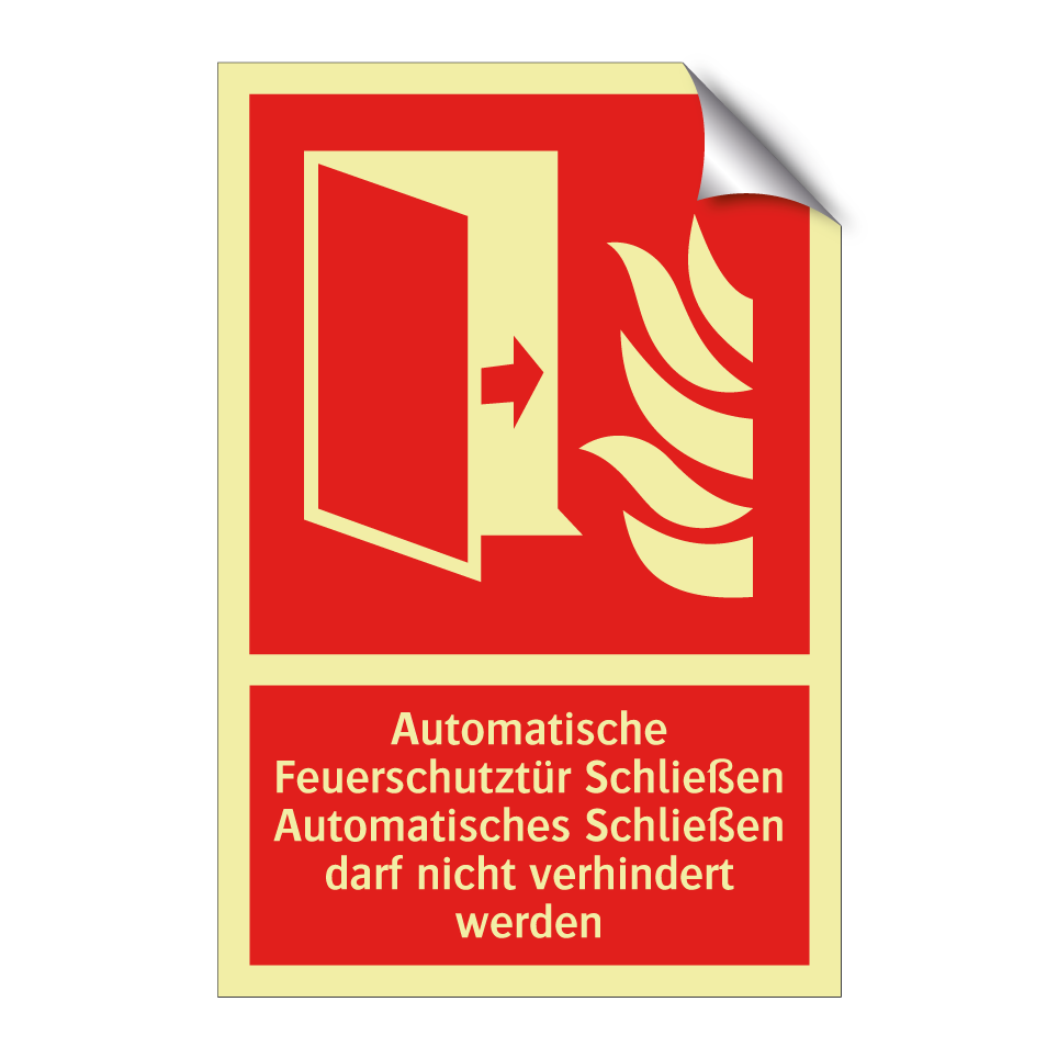 Automatische Feuerschutztür Schließen Automatisches Schließen darf nicht verhindert werden