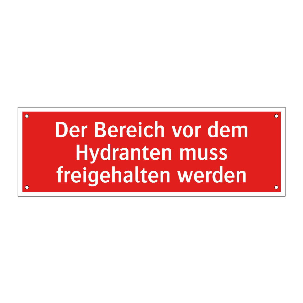 Der Bereich vor dem Hydranten muss freigehalten werden