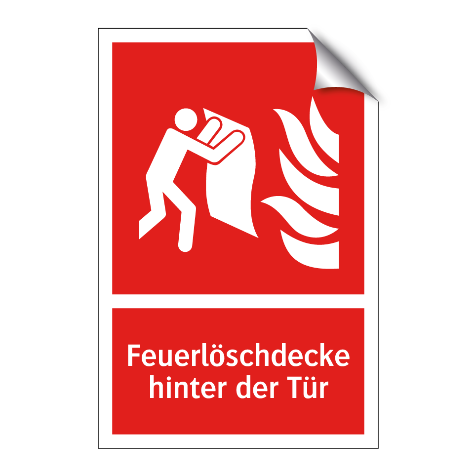Feuerlöschdecke hinter der Tür